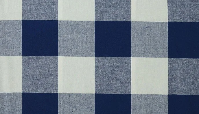 Washed Cotton Navy Blue Square
