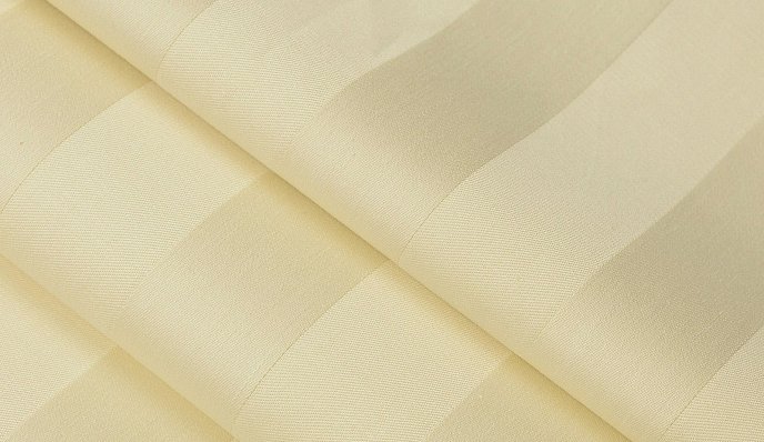 Premium Woven Cotton Sateen Stripe Cream 3